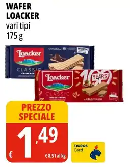 Tigros Wafer Loacker vari tipi offerta