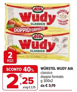 Iperal Würstel Wudy Aia classico doppio formato offerta
