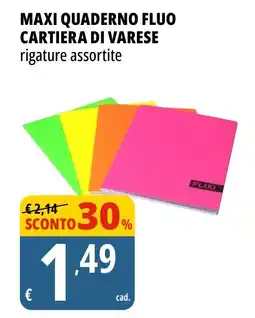 Tigros Maxi quaderno fluo cartiera di varese offerta