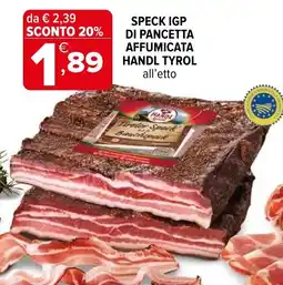 Iperal Speck IGP di pancetta affumicata Handl Tyrol offerta