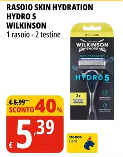 Tigros Rasoio Skin Hydration Hydro 5 Wilkinson offerta