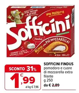 Iperal Sofficini Findus pomodoro e cuore di mozzarella extra filante offerta