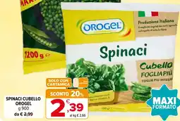 Iperal Spinaci Cubello Orogel offerta