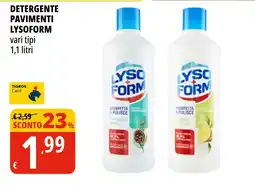Tigros Detergente pavimenti Lysoform offerta