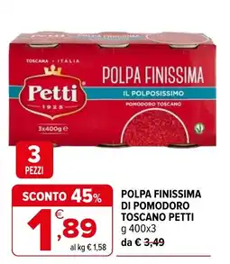 Iperal Polpa finissima di pomodoro toscano Petti offerta