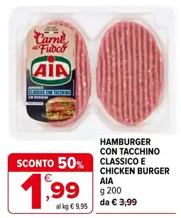 Iperal Hamburger con tacchino classico e chicken burger AIA offerta