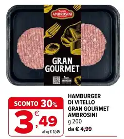 Iperal Hamburger di vitello gran gourmet ambrosini offerta