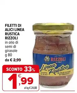 Iperal Filetti di alici linea rustica Rizzoli offerta