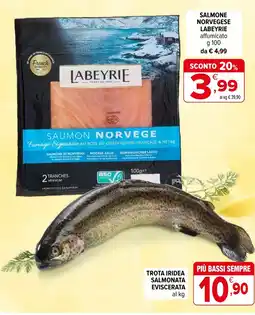 Iperal Salmone norvegese Labeyrie offerta