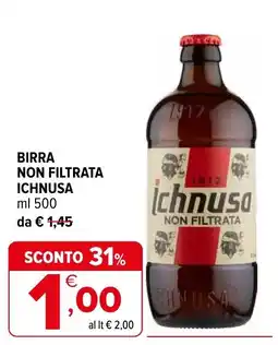 Iperal Birra non filtrata Ichnusa offerta