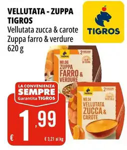Tigros Vellutata zucca & carote Tigros offerta