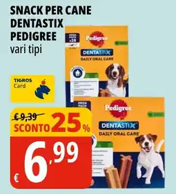 Tigros Snack per cane Dentastix Pedigree offerta