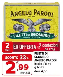 Iperal Filetti di sgombro Angelo Parodi in olio d'oliva offerta