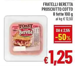 A&O Prosciutto cotto Toast Beretta offerta
