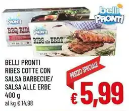 A&O Belli Pronti Ribs cotte con salsa barbecue/salsa alle erbe offerta