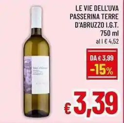 A&O Le vie dell'uva Passerina Terre d'Abruzzo I.G.T. offerta