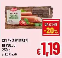 A&O Selex 3 wurstel di pollo offerta