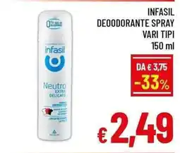 A&O Infasil deodorante spray neutro extra delicato offerta