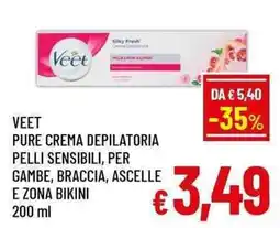 A&O Veet pure crema depilatoria pelli sensibili offerta