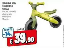 A&O Balance bike green eco chicco offerta