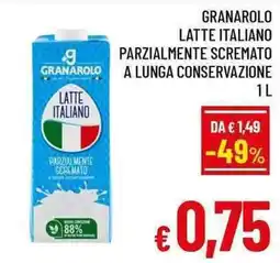 A&O Granarolo latte italiano parzialmente scremato offerta