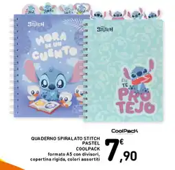Spazio Conad Quaderno spiralato Stitch pastel Coolpack offerta