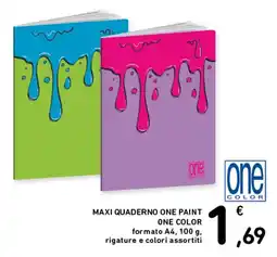 Spazio Conad Maxi quaderno One Paint One Color offerta