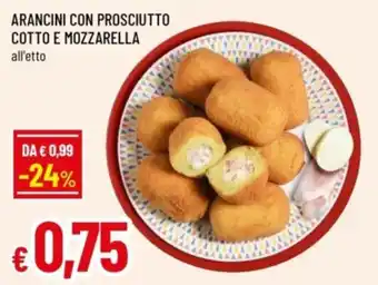 Arancini con prosciutto cotto e mozzarella