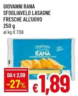 Famila Sfogliavelo lasagne fresche all'uovo Rana offerta