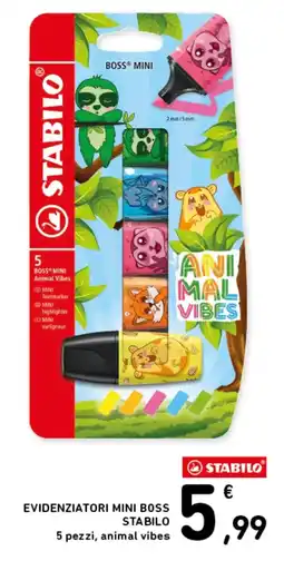 Spazio Conad Evidenziatori mini boss stabilo animal vibes offerta