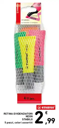 Spazio Conad Retina evidenziatori neon Stabilo offerta