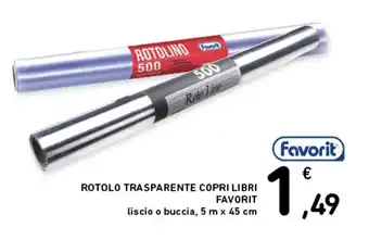 Rotolo trasparente copri libri Favorit