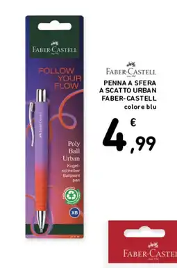 Spazio Conad Penna a sfera a scatto urban Faber-Castell colore blu offerta