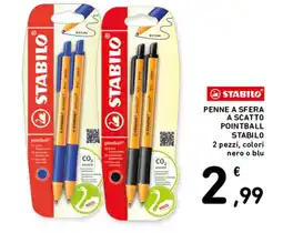 Spazio Conad Penne a sfera a scatto pointball stabilo offerta