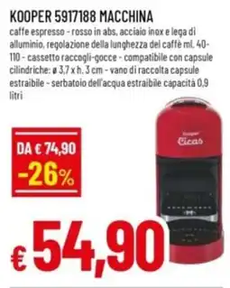 Famila Kooper macchina caffè espresso offerta