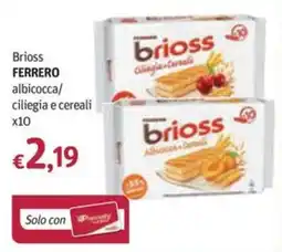 Futura Supermercati Brioss FERRERO albicocca/ciliegia e cereali offerta
