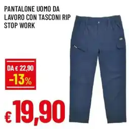 Galassia superstore Pantalone uomo da lavoro con tasconi rip stop work offerta