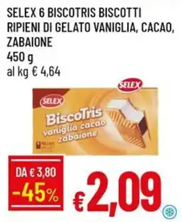 Galassia Selex BiscoTris vaniglia cacao zabaione offerta