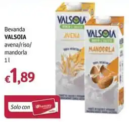 Futura Supermercati Beverage VALSOIA avena/riso/mandorla offerta
