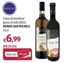 Futura Supermercati Fiano di Avellino/ greco di tufo DOCG BORGO SAN MICHELE offerta