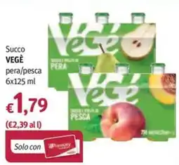 Futura Supermercati Succo VEGÈ pera/pesca offerta