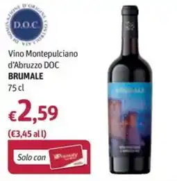 Futura Supermercati Vino Montepulciano d'Abruzzo DOC Brumale offerta