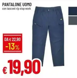 Galassia Pantalone uomo con tasconi rip stop work offerta