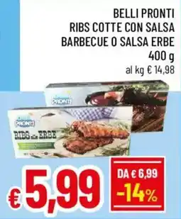 Galassia superstore Belli Pronti Ribs cotte con salsa barbecue o salsa erbe offerta