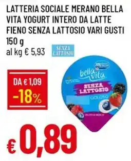 Galassia Bella Vita yogurt intero senza lattosio offerta