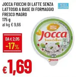 Galassia Jocca fiocchi di latte senza lattosio a base di formaggio fresco magro offerta