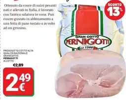 Supermercati Gulliver Prosciutto cotto alta qualità nazionale grancotto pernigotti offerta