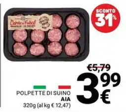 Supermercati Gulliver Polpette di suino AIA offerta