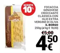 Supermercati Gulliver Focaccia genovese croccante classica il borgo offerta