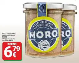 Supermercati Gulliver Filetti di tonno all'olio d'oliva Moro offerta